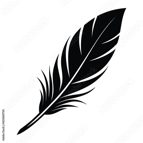 A feather or quill art illustration, suitable for a design component