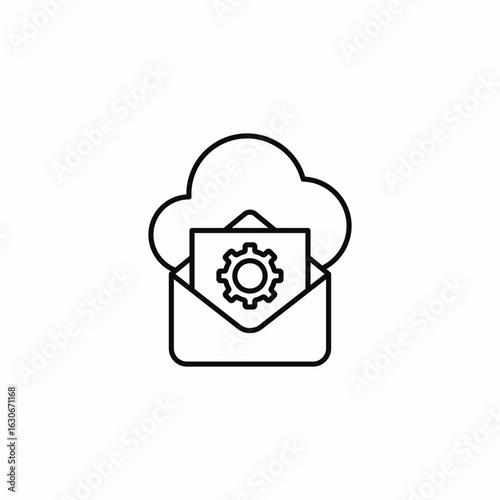 cloud email settings icon sign vector