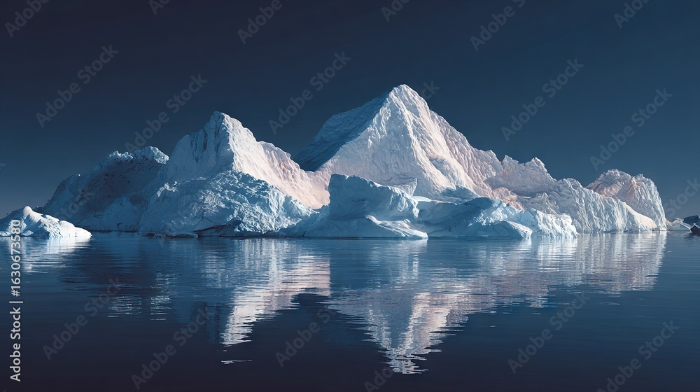 custom made wallpaper toronto digital  A group of icebergs floats on a body of water beneath a blue sky with scattered clouds