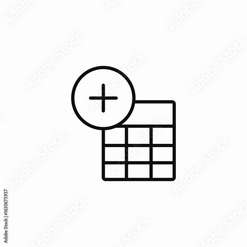 add table data icon sign vector