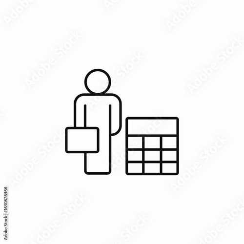 business person data icon sign vector