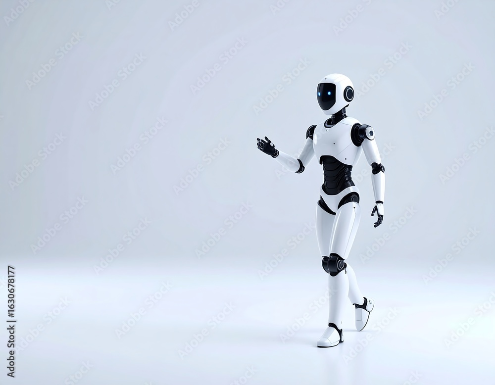 Fototapeta premium Futuristic robot walking