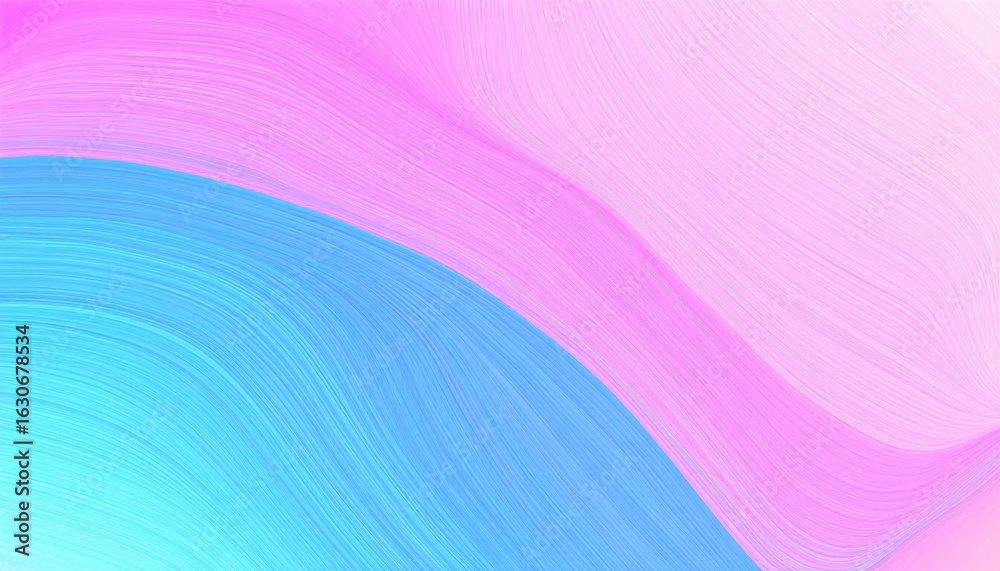 Obraz premium Abstract pastel artwork featuring flowing, wavy lines of pink and light blue