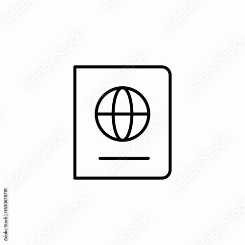international travel passport icon sign vector
