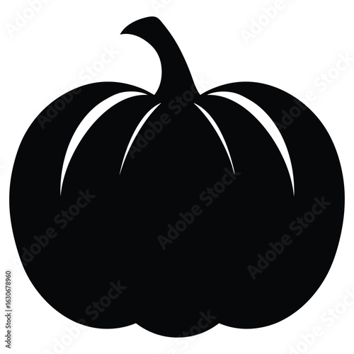 Vector art of black pumpkin silhouette isolated on white background