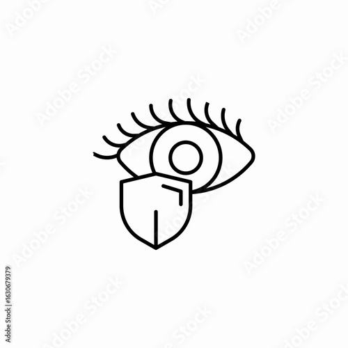 protected eye shield icon sign vector