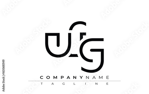 UFG abstract letter design. Modern Business Logo Design With Abstract Typography and Contemporary Style