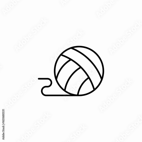 yarn ball thread icon sign vector
