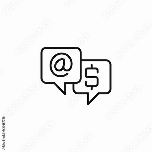 chat email pricing icon sign vector