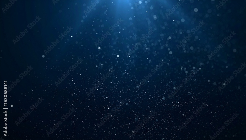 Naklejka premium Floating dust particles illuminated by a single cinematic beam of light on a dark gradient background