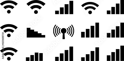 Wi Fi icon vector set. wireless illustration sign collection. signal symbol.
