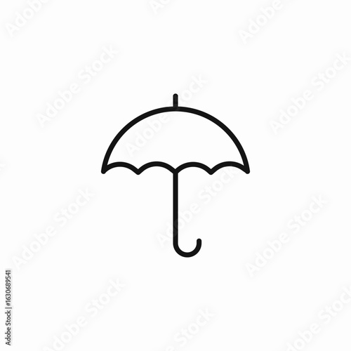 open umbrella line icon sign vector