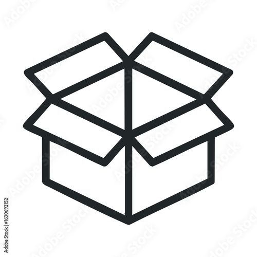 Open box with flaps ready for packing or storage use