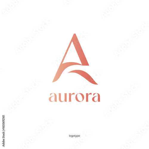 Stylized vector logo for "Aurora" with a cursive wordmark and an elegant letter "A" featuring clean curves and natural grace.