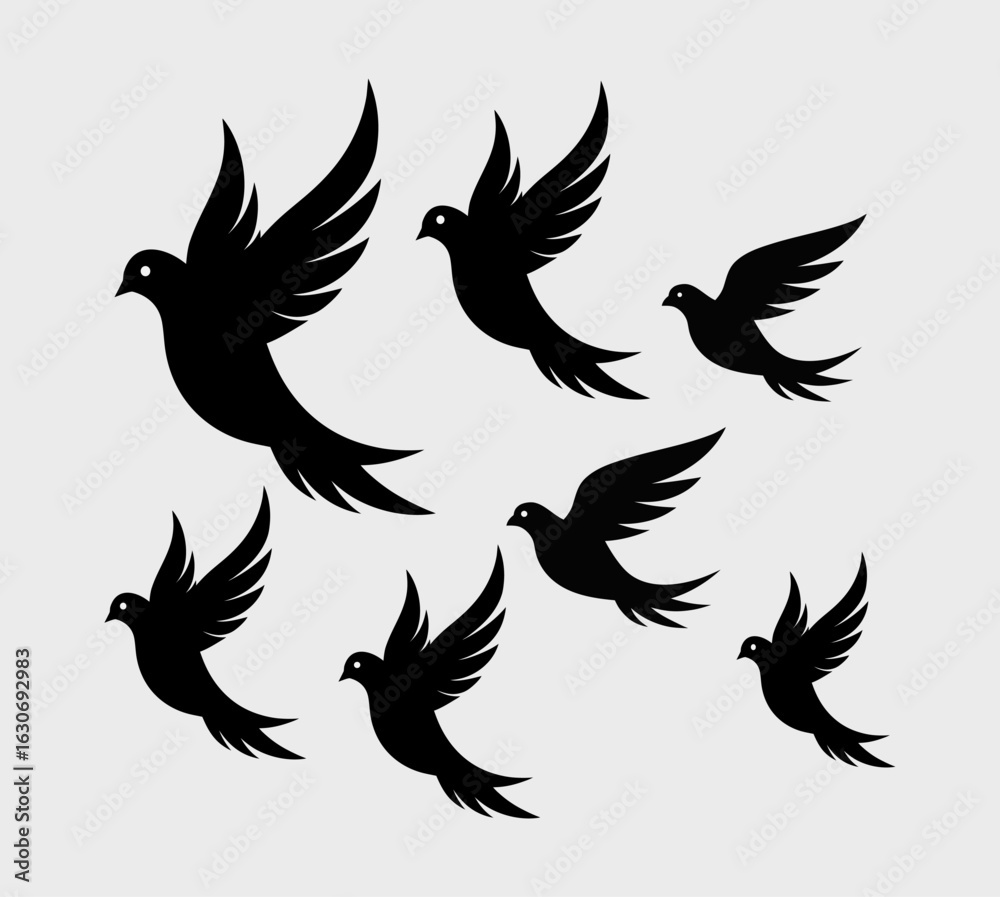 Fototapeta premium Birds fly in the sky