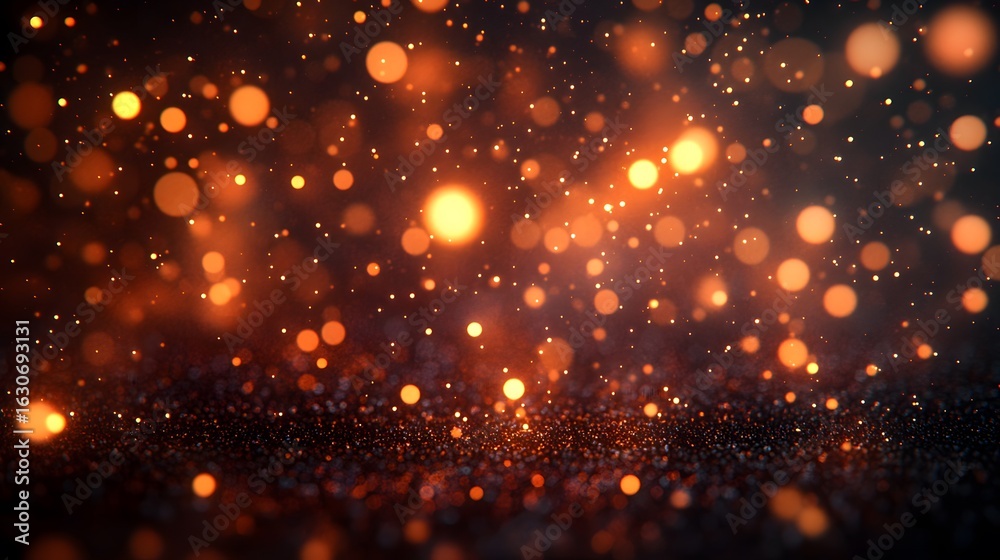 Obraz premium Sparkling bokeh lights on a dark background.