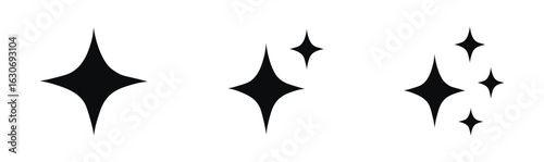 sparkle star icon set. simple star burst symbol. transparent png and vector illustration..shimmering four pointed star icon set.sparkles star symbols vector. Bright sparkle, star sparkle, shiny flash
