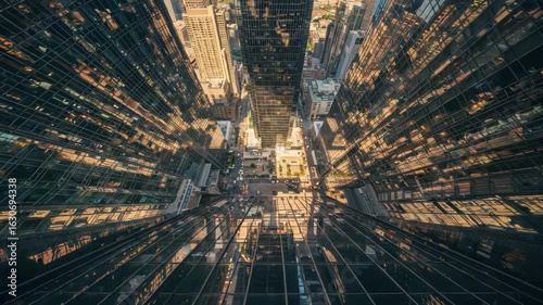 Cityscape high angle view of skyscrapers