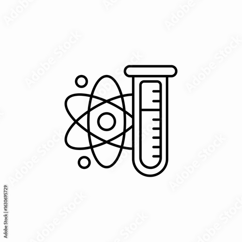 atom test tube icon sign vector