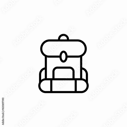 hiking backpack gear icon sign vector