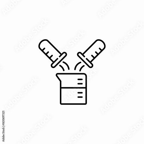liquid mixing experiment icon sign vector