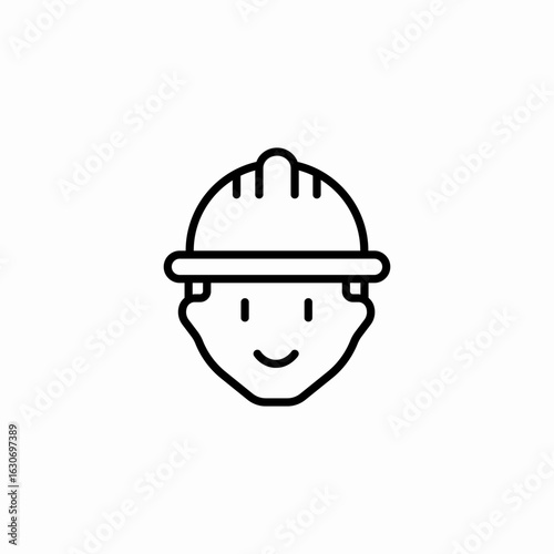 male construction worker icon sign vector