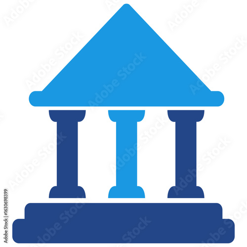 The icon of sturdy pillars and a strong foundation symbolizes financial stability and a strong foundation of a bank or financial institution.