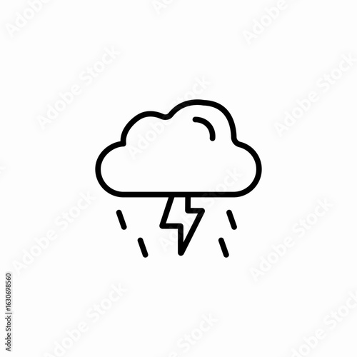 thunder rain storm icon sign vector