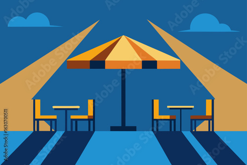rooftop cafe sunlit tables