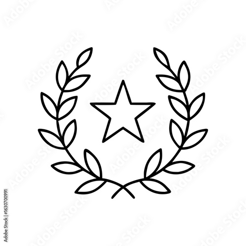 Laurel wreath with star symbolizing victory and achievement