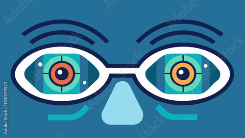 Enhanced Vision A pair of eyes with augmented reality effects representing enhanced perception and cognitive awareness through technological means.