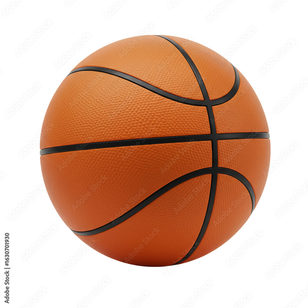 Fototapeta premium 3D Cartoon Basketball Isolated.