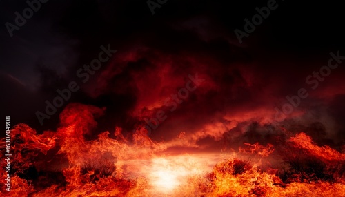 black and red abstract background with a fiery red sky features flame and smoke effects ideal for a fire themed background suitable for armageddon apocalypse spooky halloween inferno