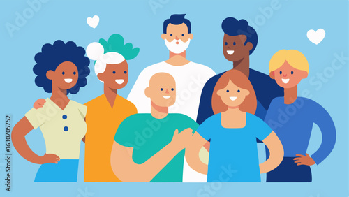 Community Support A group of diverse people supporting each other in a healthy activity showing how community can influence individual epigenetic expression and lifestyle choices.