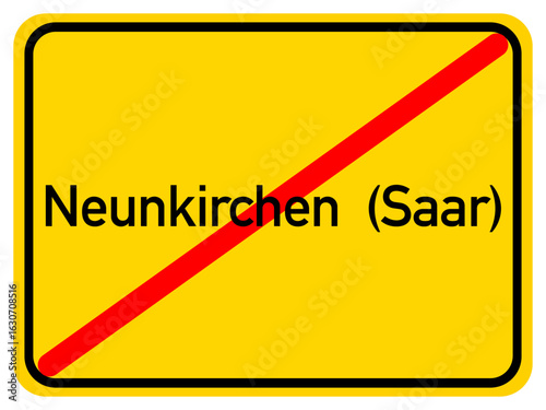 Illustration of a city exit sign for the city of Neunkirchen (Saar)