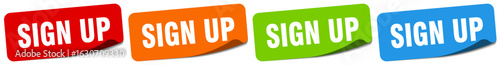 sign up sticker. sign up sticker set on white background