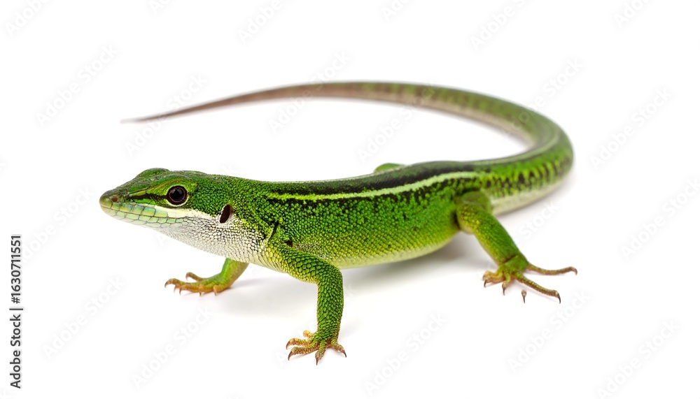 Obraz premium Green lizard profile