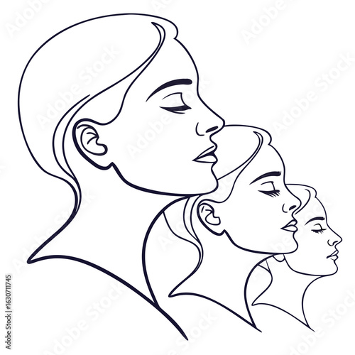 Minimal Line Art Human Faces