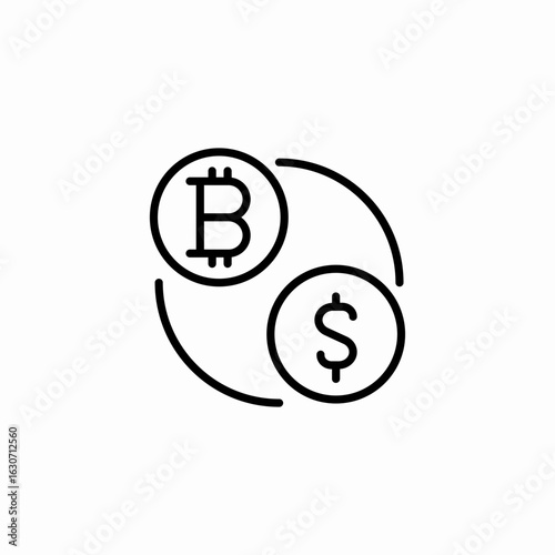 bitcoin dollar exchange icon sign vector