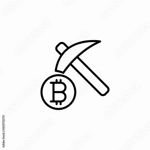 bitcoin mining cryptocurrency icon sign vector