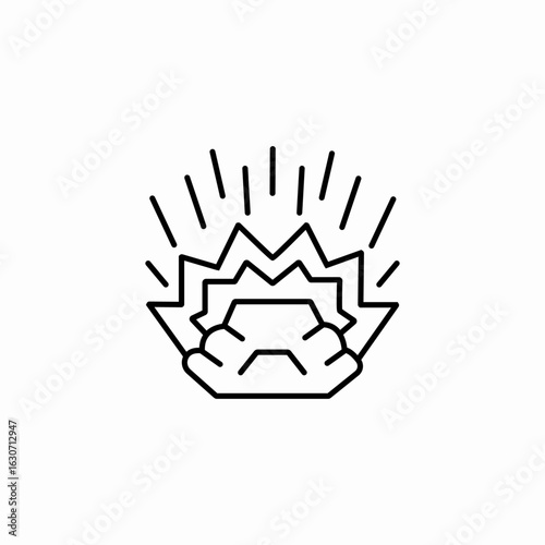 chemical explosion reaction icon sign vector