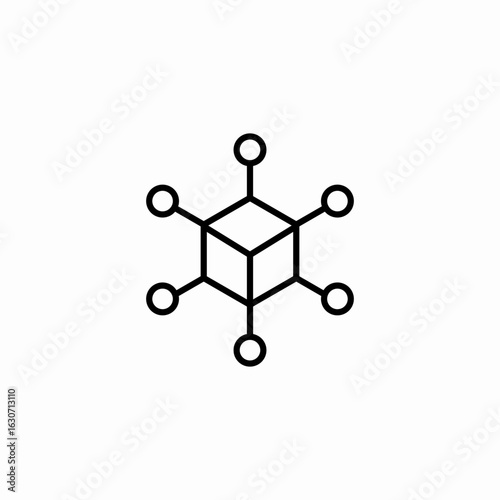 decentralized network block icon sign vector