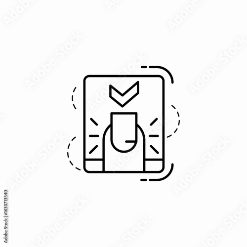 finger check approved icon sign vector