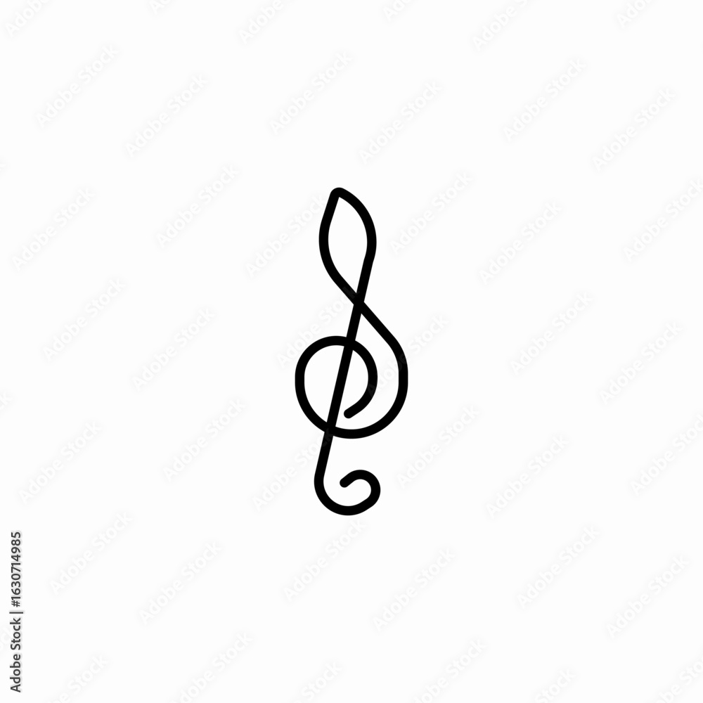 Fototapeta premium musical treble clef icon sign vector