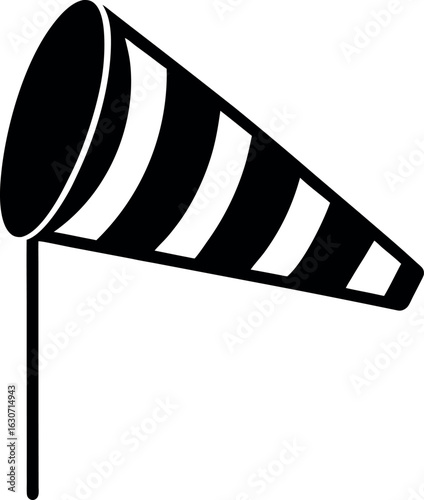 Windsock Vector Silhouette Icon