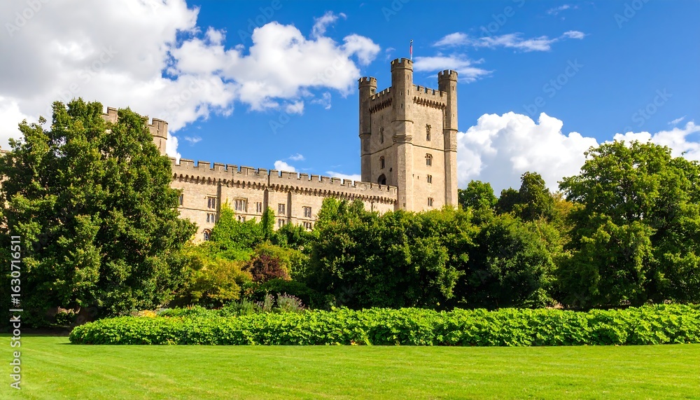Fototapeta premium Historic castle grounds, sunny day