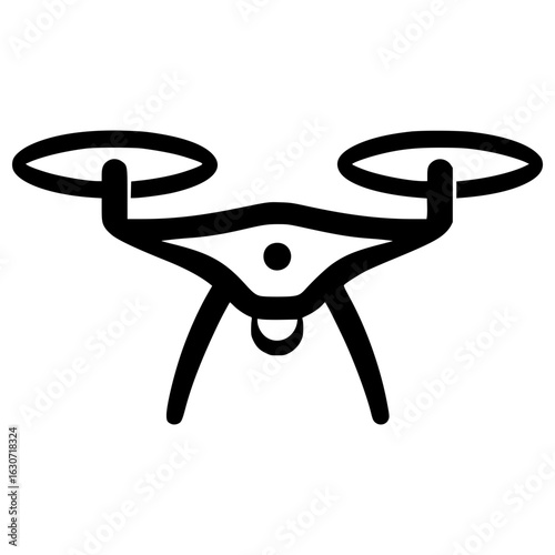 Stylized vector icon of a drone showing propellers and body design