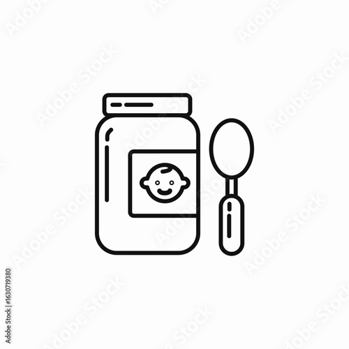 baby food spoon icon sign vector