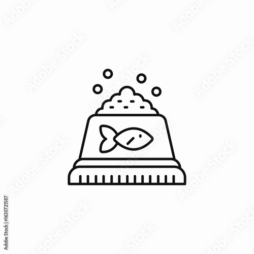 fish food bowl icon sign vector