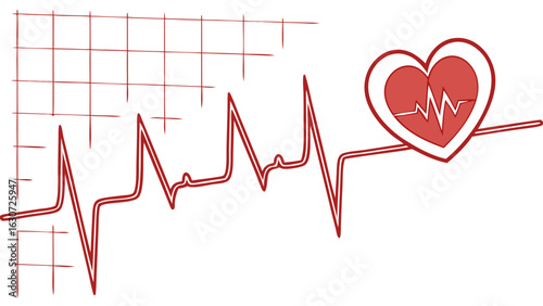 "Heart Rate Pulse Graph – ECG EKG Heartbeat Line Symbol Vector on Transparent Background"